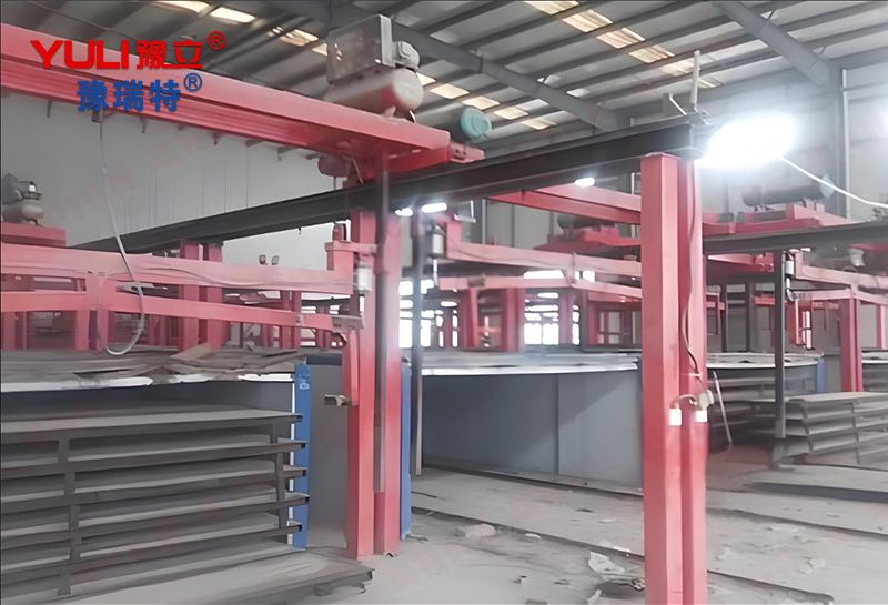 Mechanized cement leakage board production line1